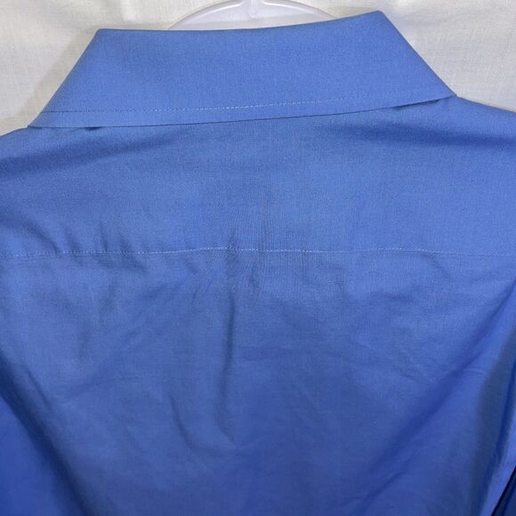 Croft & Barrow Dress Shirt Men’s Size Large Blue Cotton Broadcloth 16.5 32/33 LS - Picture 9 of 12